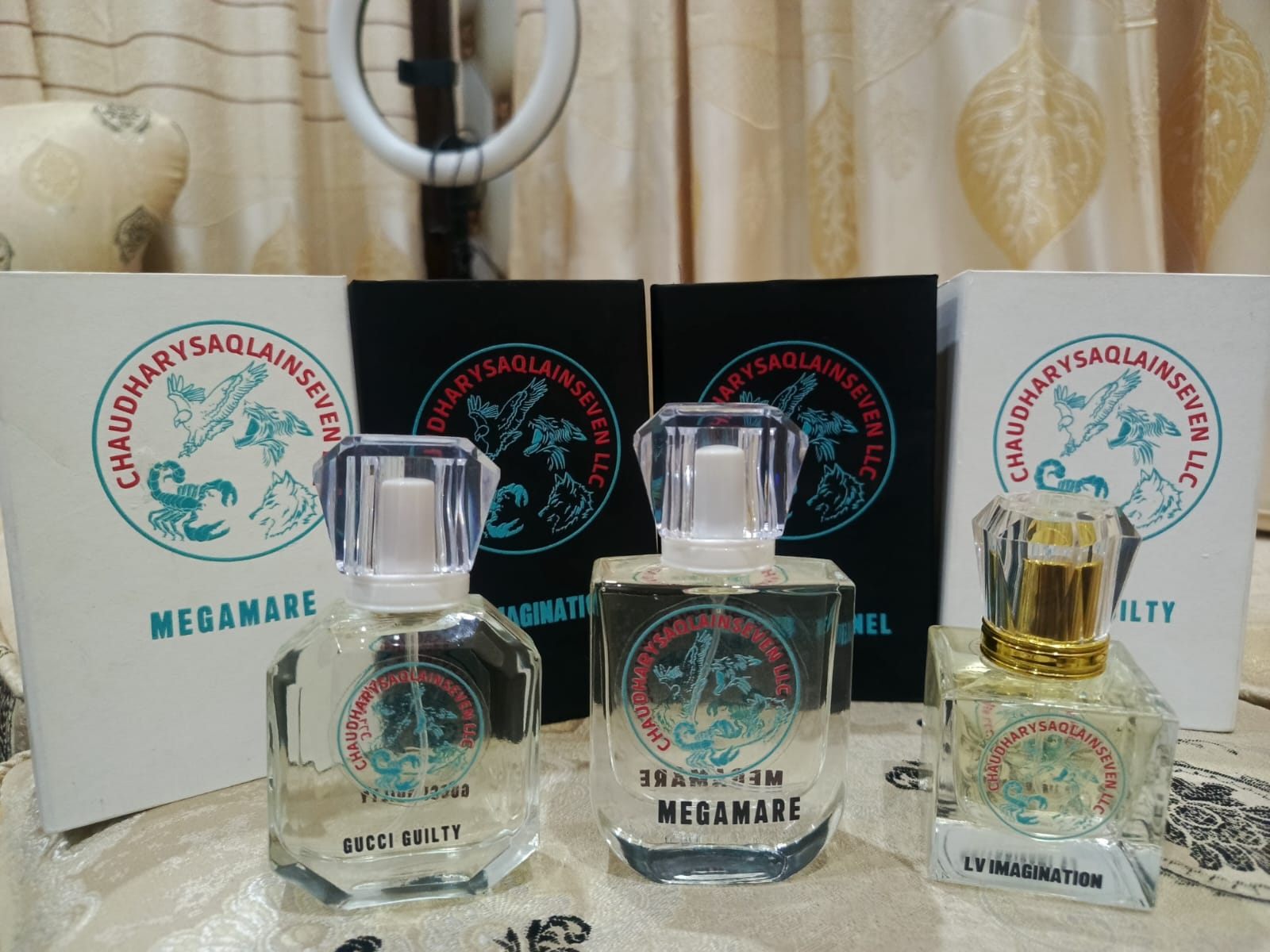 1Luxe Kollection By 🌐 CS7LLC.com™ Luxury Inspired Branded Perfumes Collections Like This LV Imagination VS BombShell Blue De Shenal Gucci Guilty Megamare