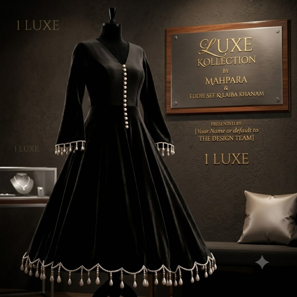 1Luxe Kollection By 🌐 CS7LLC.com™ Customized Black Velvet Frock