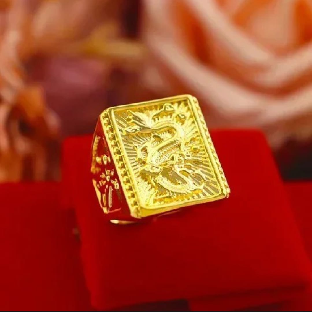 1Luxe Kollection By 🌐 CS7LLC.com™ 24K Real Gold Fortune Adjustable Women’s & Unisex Ring in Customized Sizes