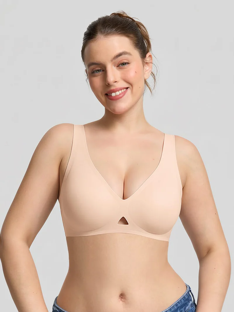Cut Out Wireless Bra Seamless Jelly Support 