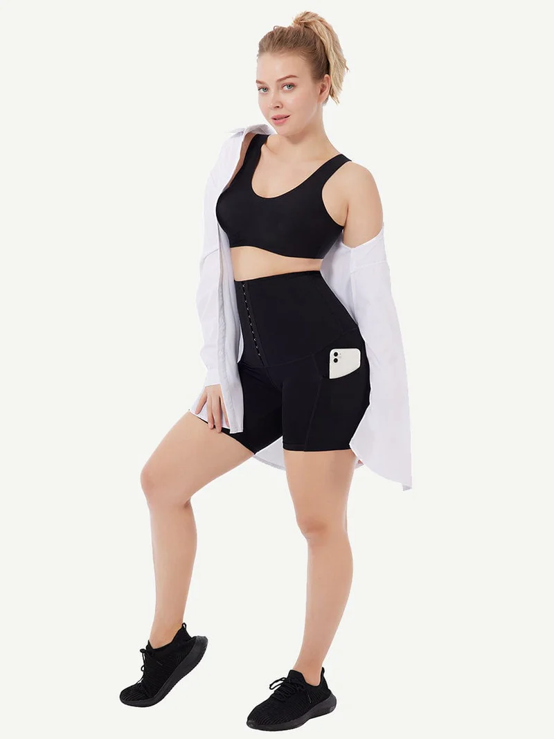 High-Waist Body Shaper Sports Shorts 