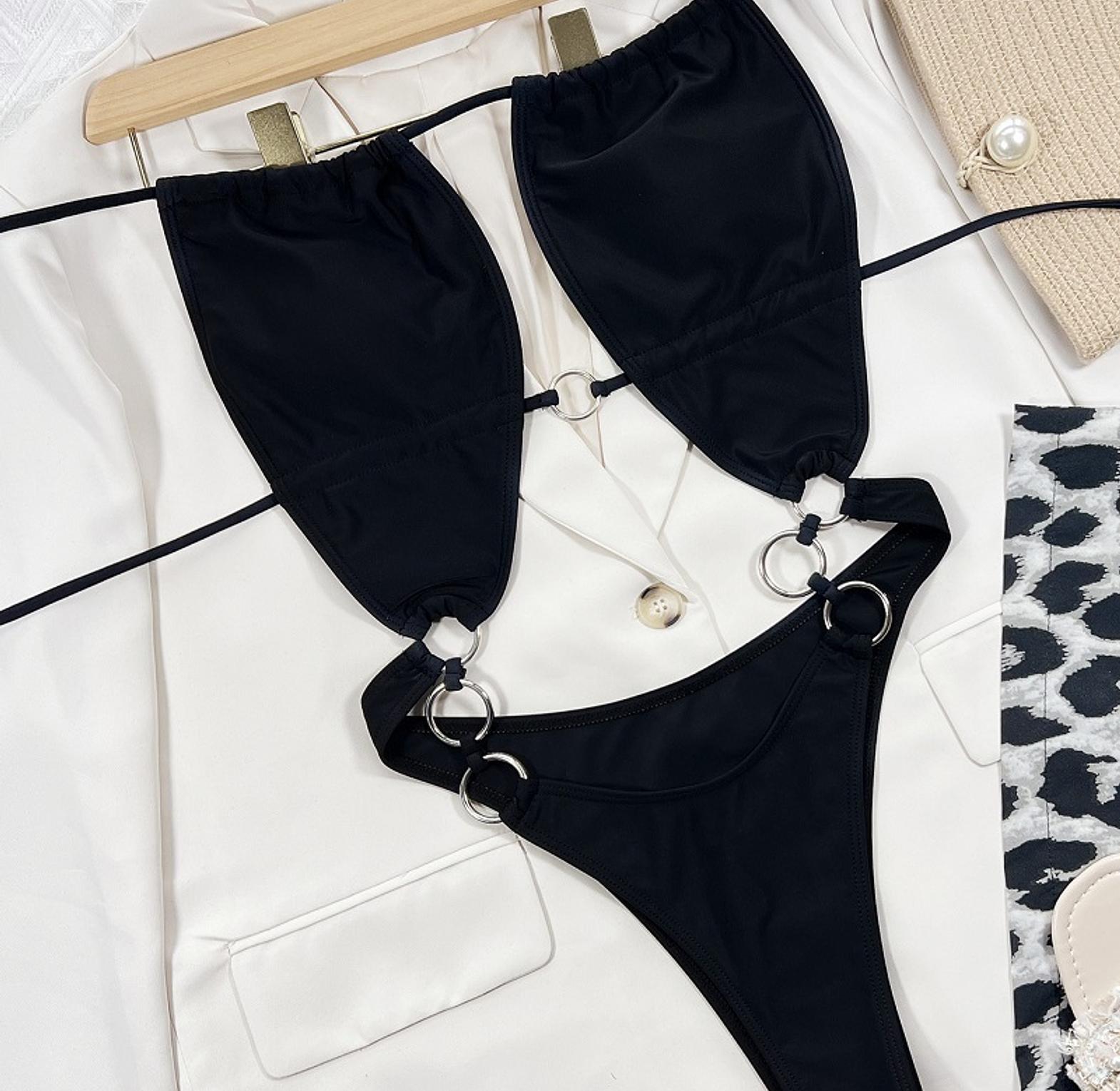 Black Cut-Out Ring Bikini