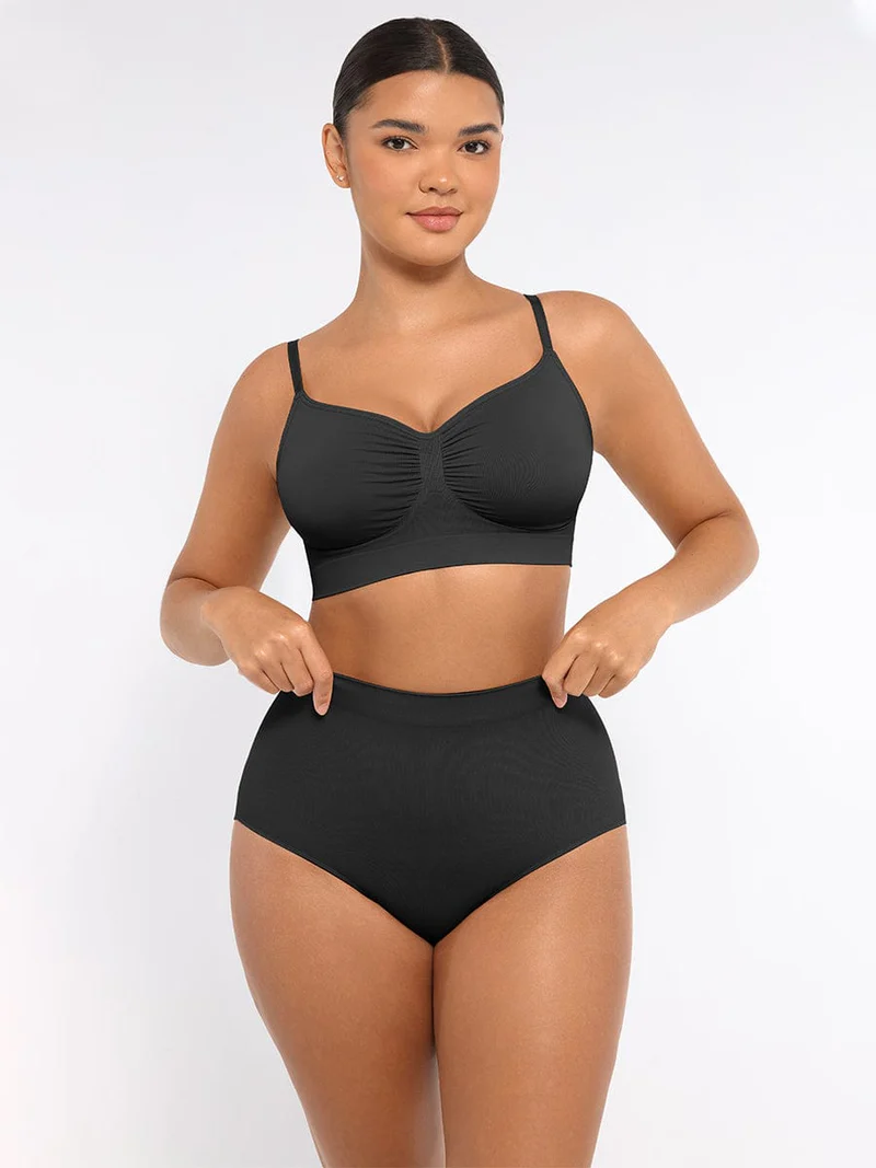 Seamless Mid Waist Lingerie Set    