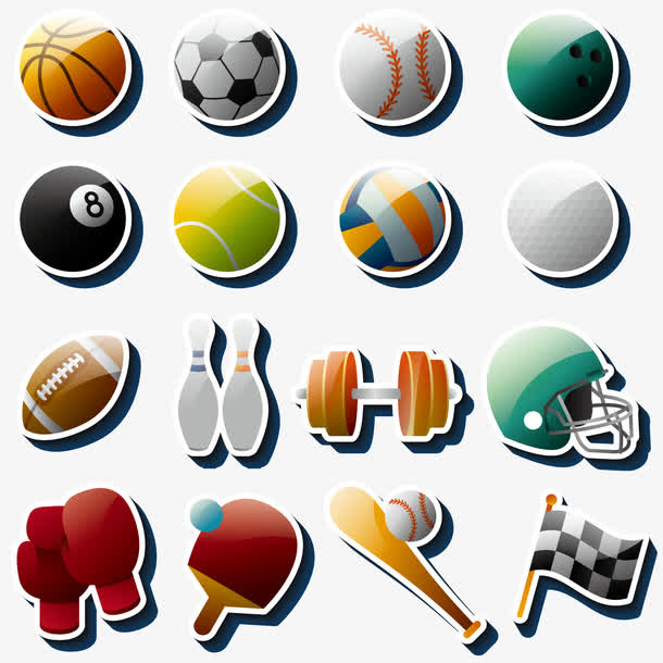 Sports Icon Sticker Set