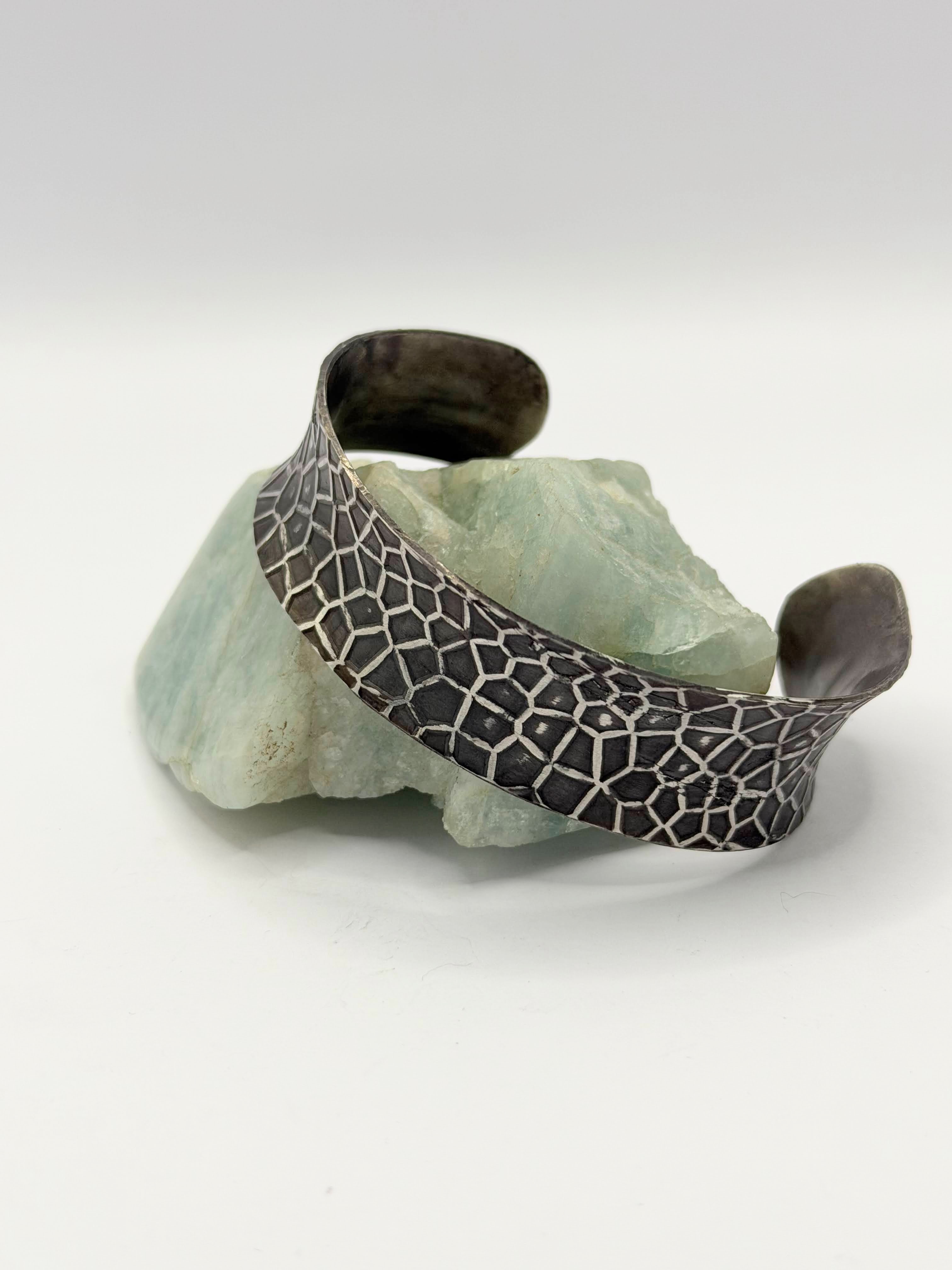 Textured Pewter Cuff with Patina