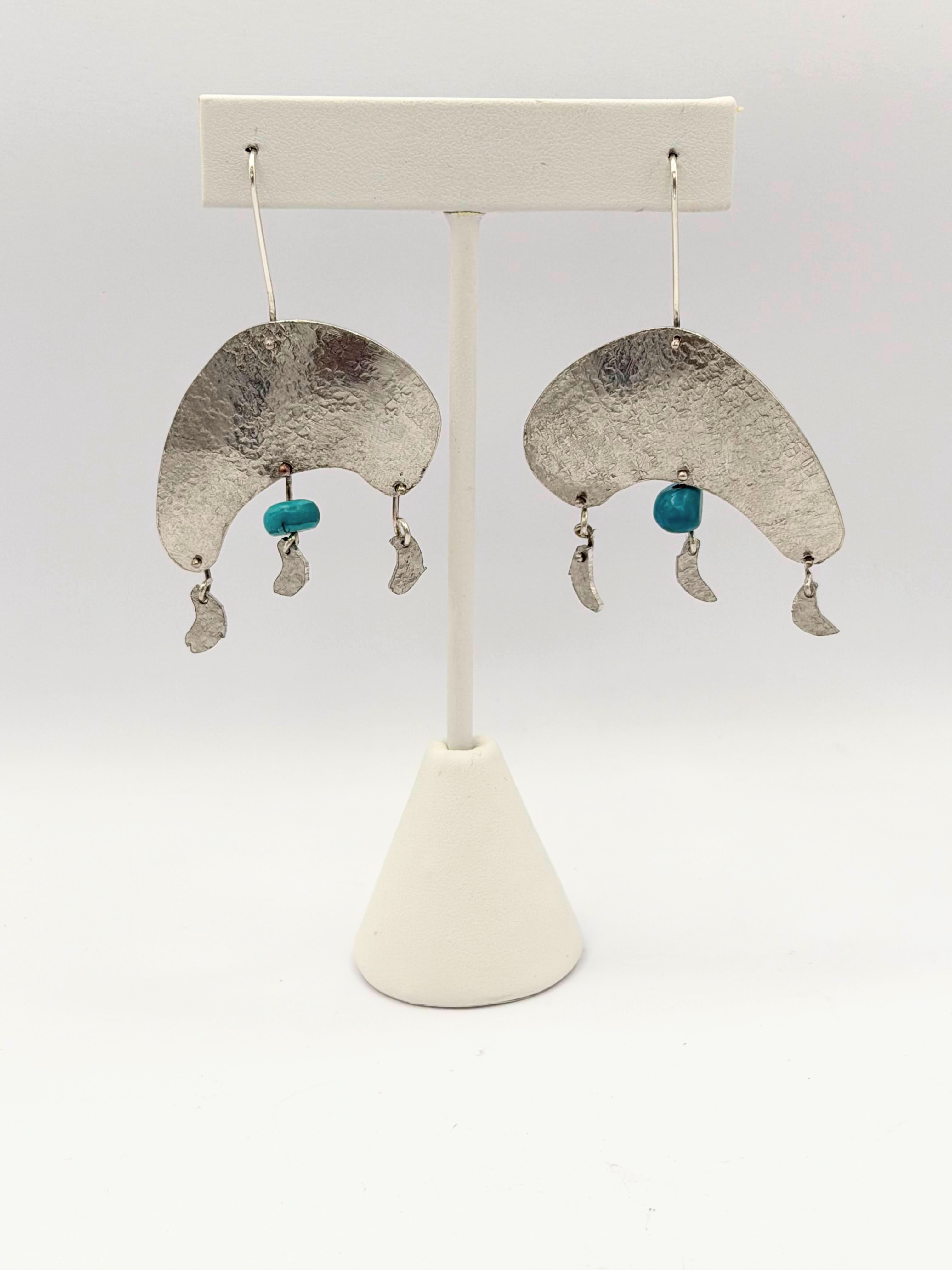 Pewter Earrings with Turquoise