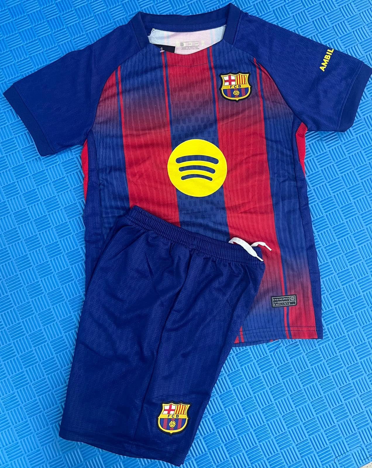 Kids Barcelona Soccer Jersey Set