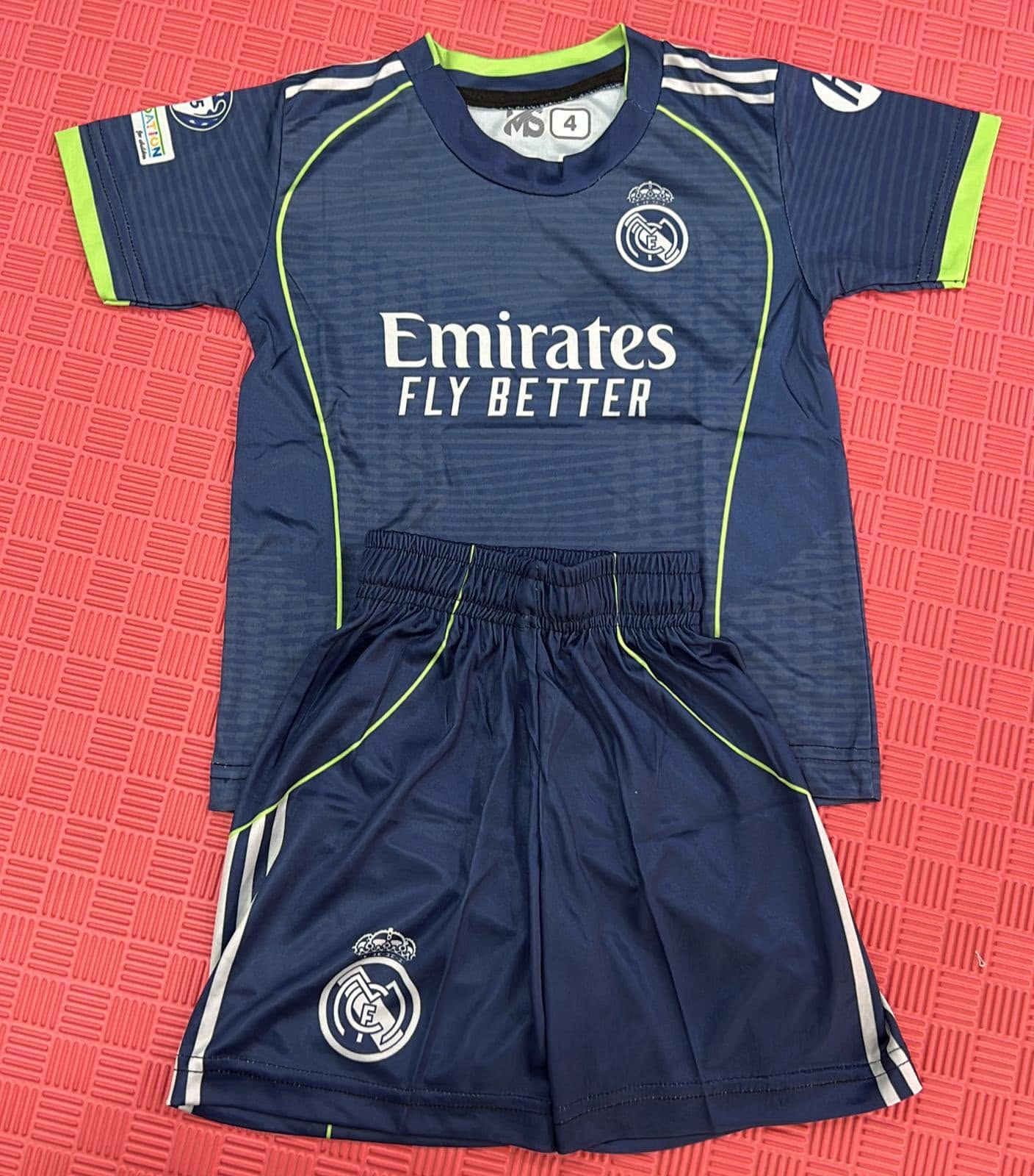 Kids Real Madrid Navy Blue Jersey Set 