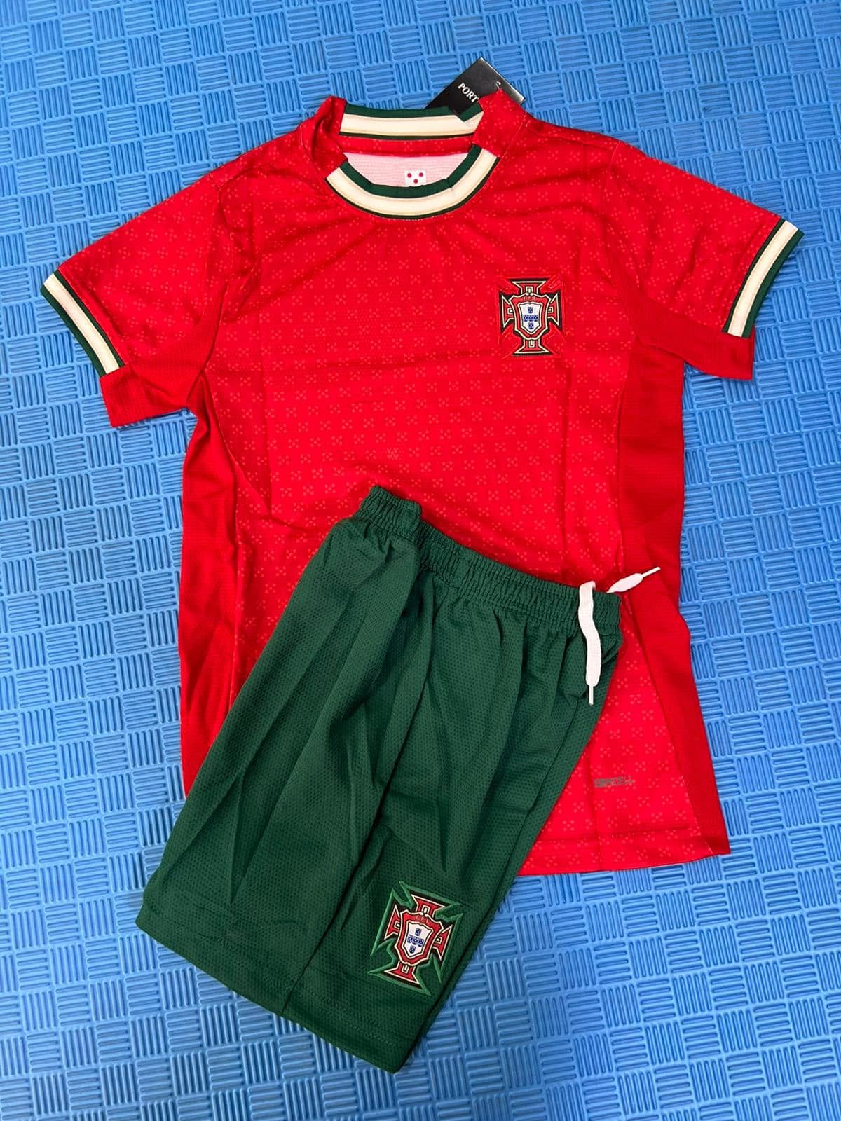 Kids Portugal Soccer Jersey Set