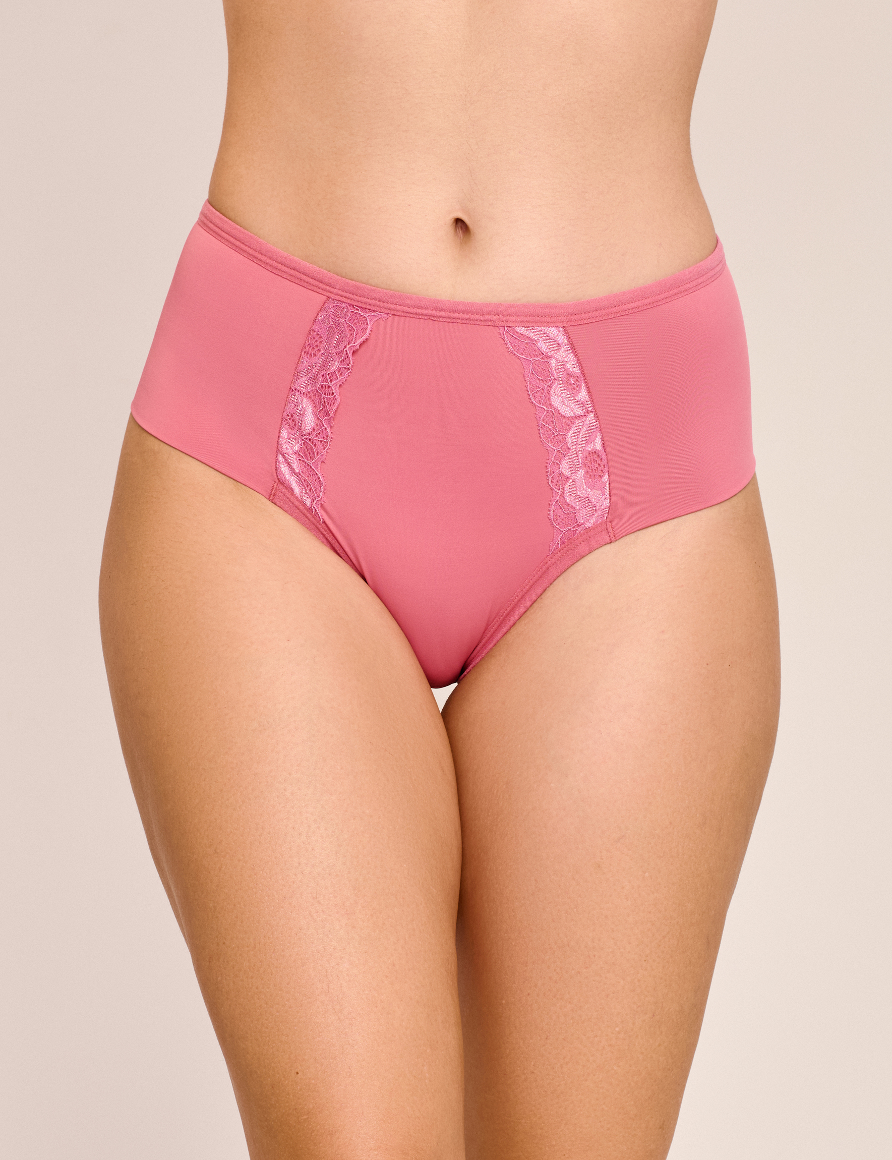 Calcinha Alta Rosa com Renda Francisca