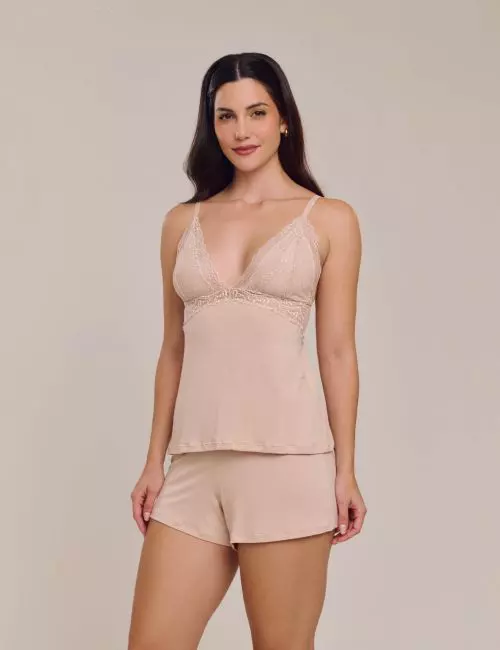 Babydoll Nude com Renda Alice