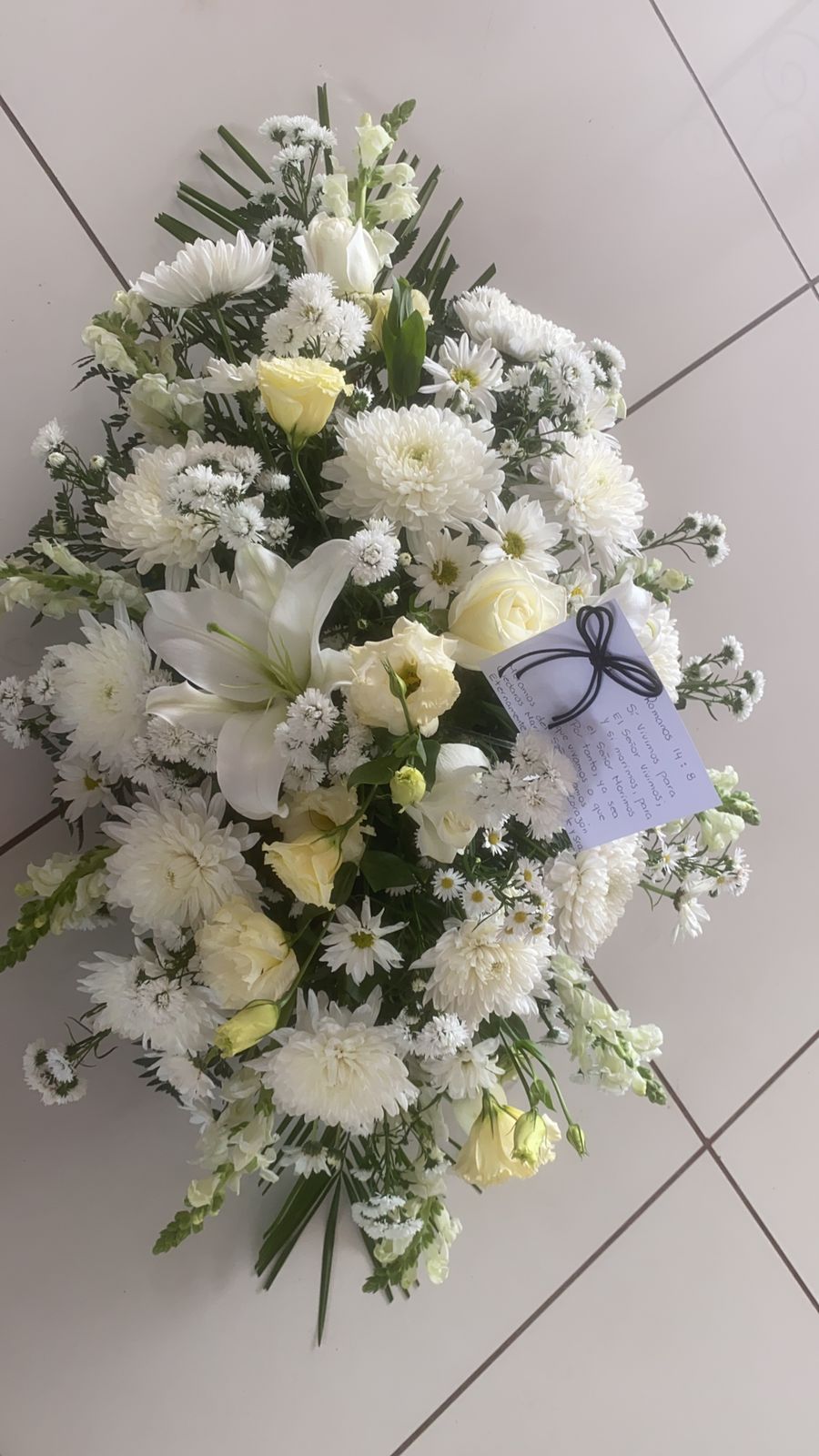 Arreglo Floral Fúnebre Blanco