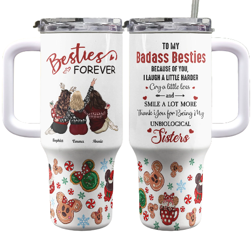 Besties Forever Christmas Tumbler 40 Oz
