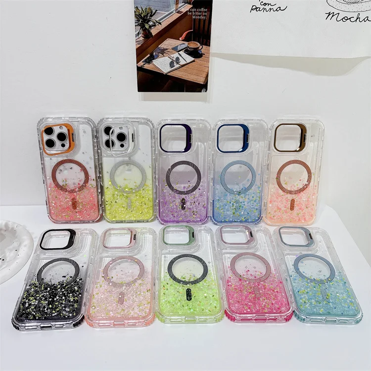 Glitter MagSafe Clear Phone Cases