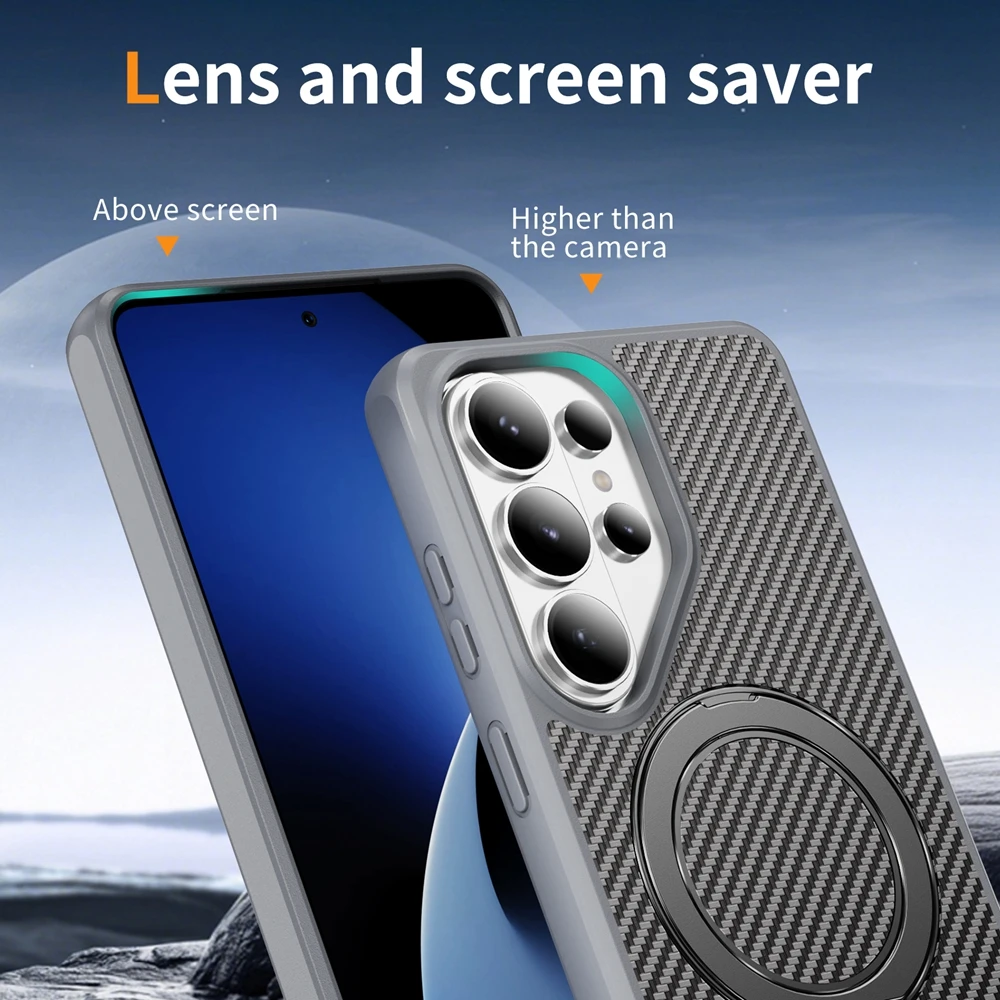 Carbon Fiber Phone Case with Ring Holder