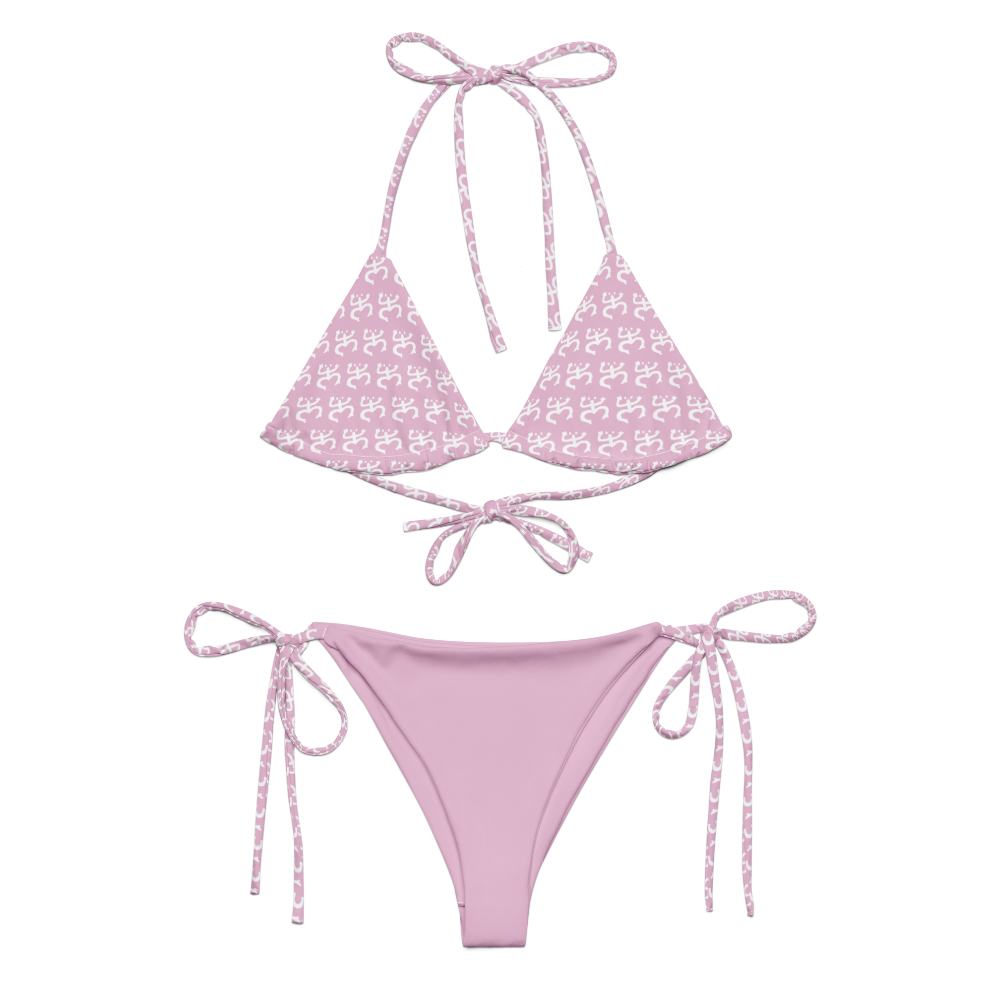 Coquí Adorable Eco Friendly String Bikini- Pink/White