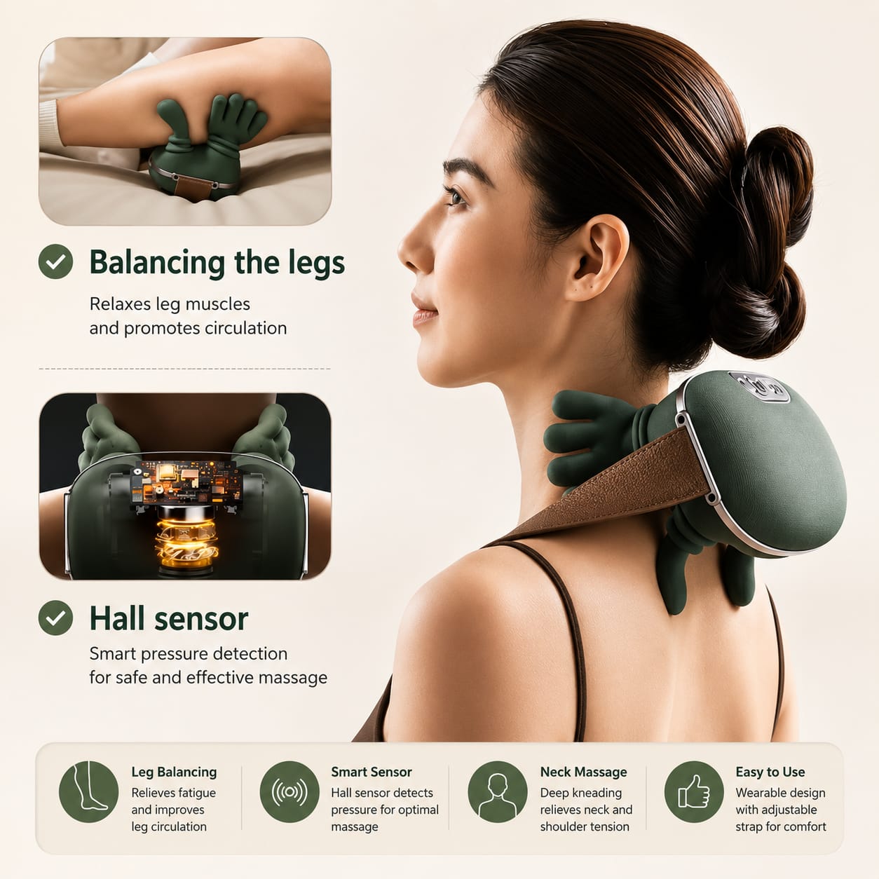 Handheld neck shoulder massager 
