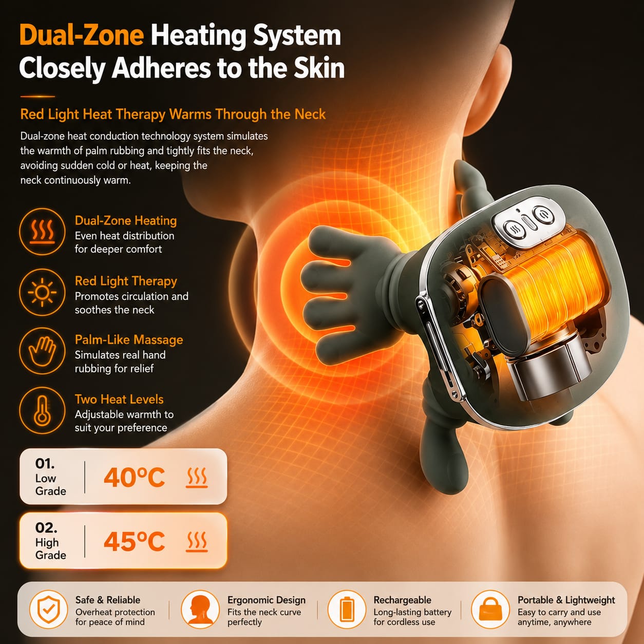 Handheld neck shoulder massager 