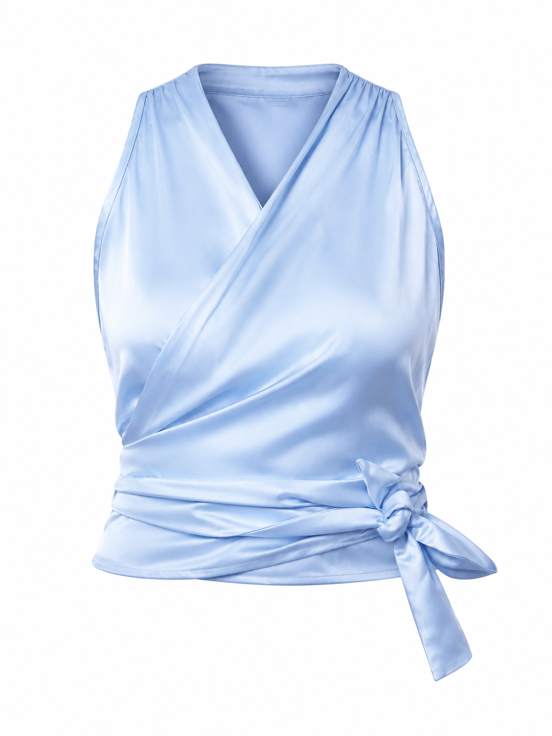 Powder Blue Moon Wrap Top
