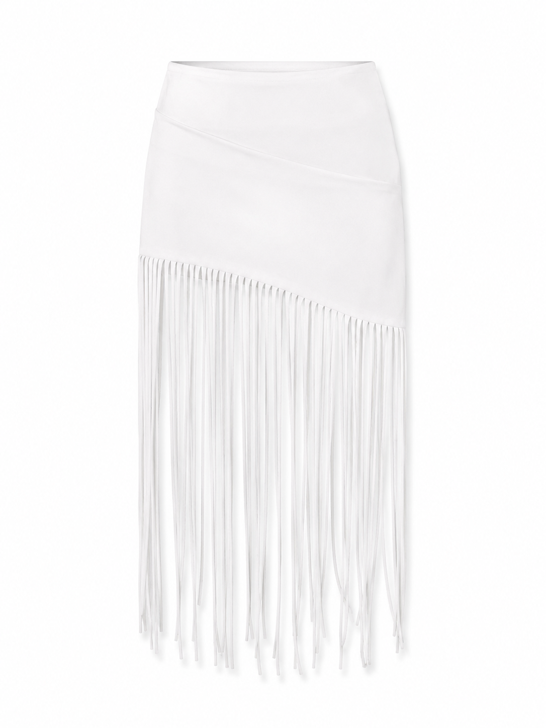 Stark White Fringe Skirt