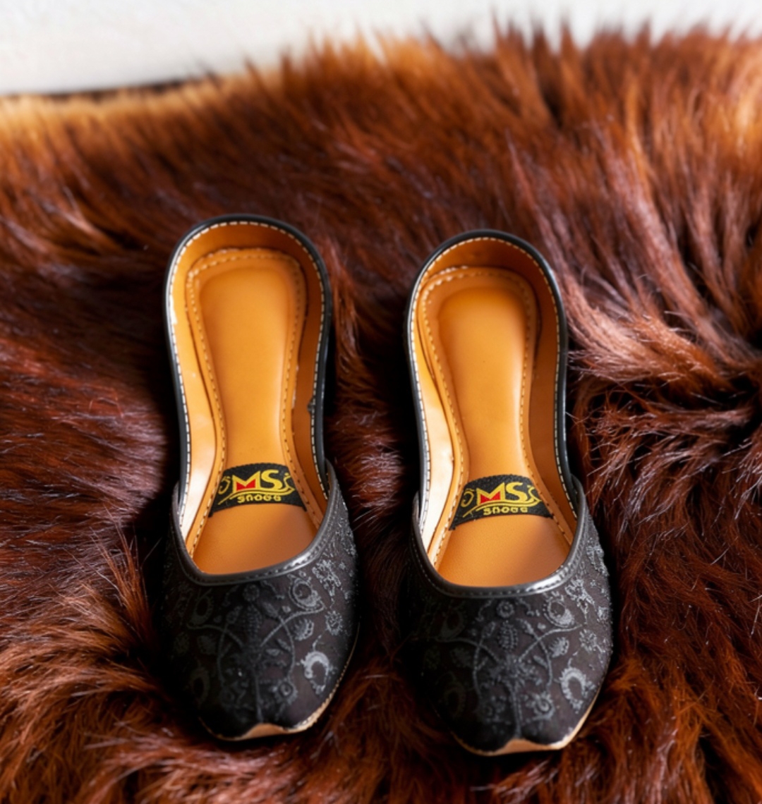 Black Traditional Khussa Shoes