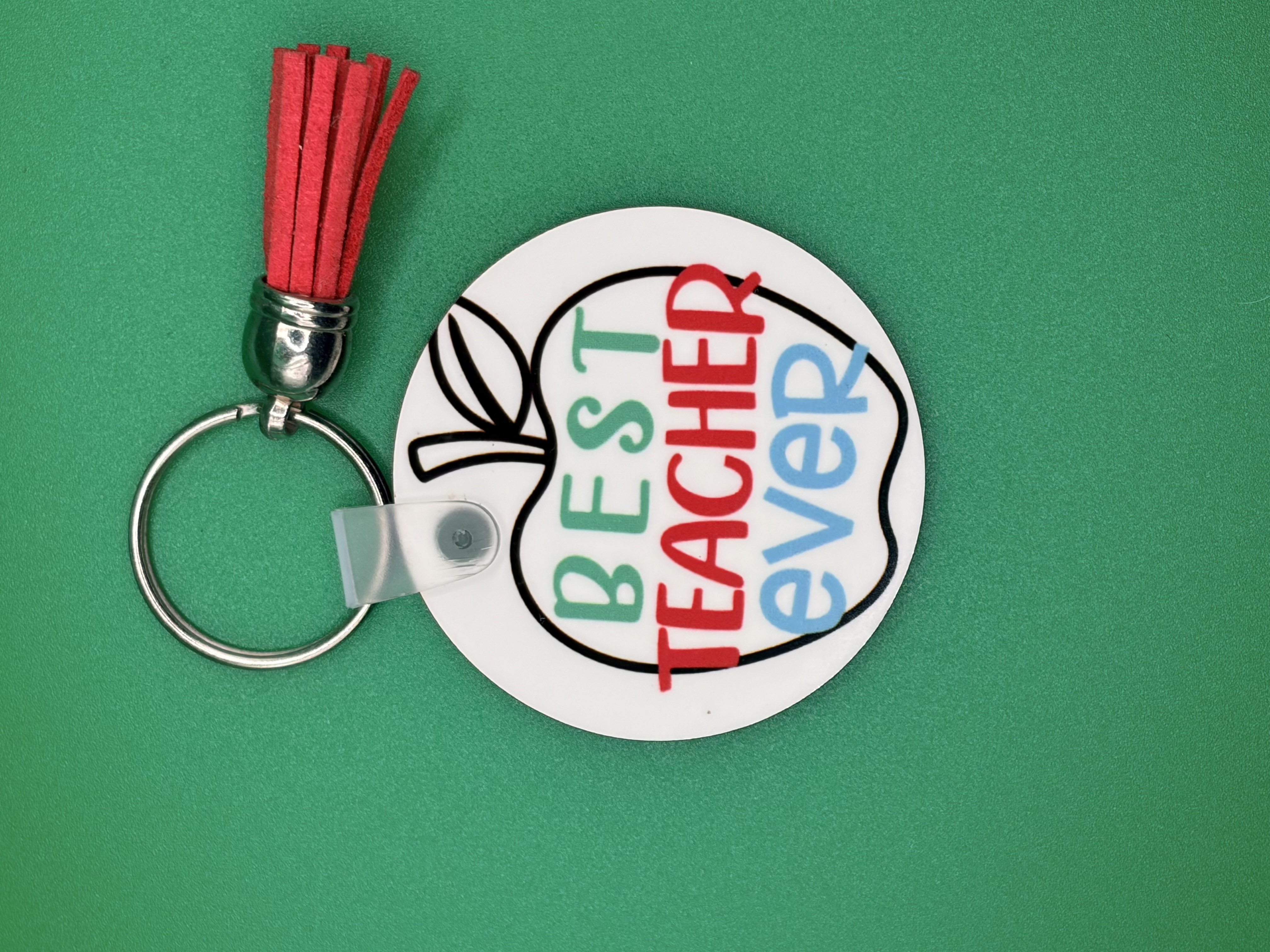 Best Teacher Ever Keychain INSIDE APPLE