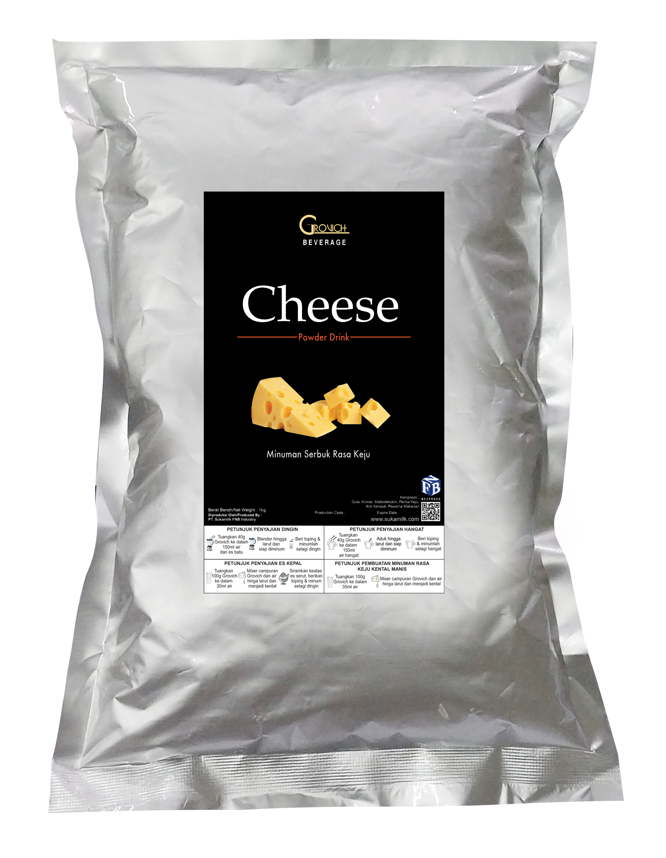 Minuman Bubuk rasa Keju (Cheese powder drink) GROVICH 1kg