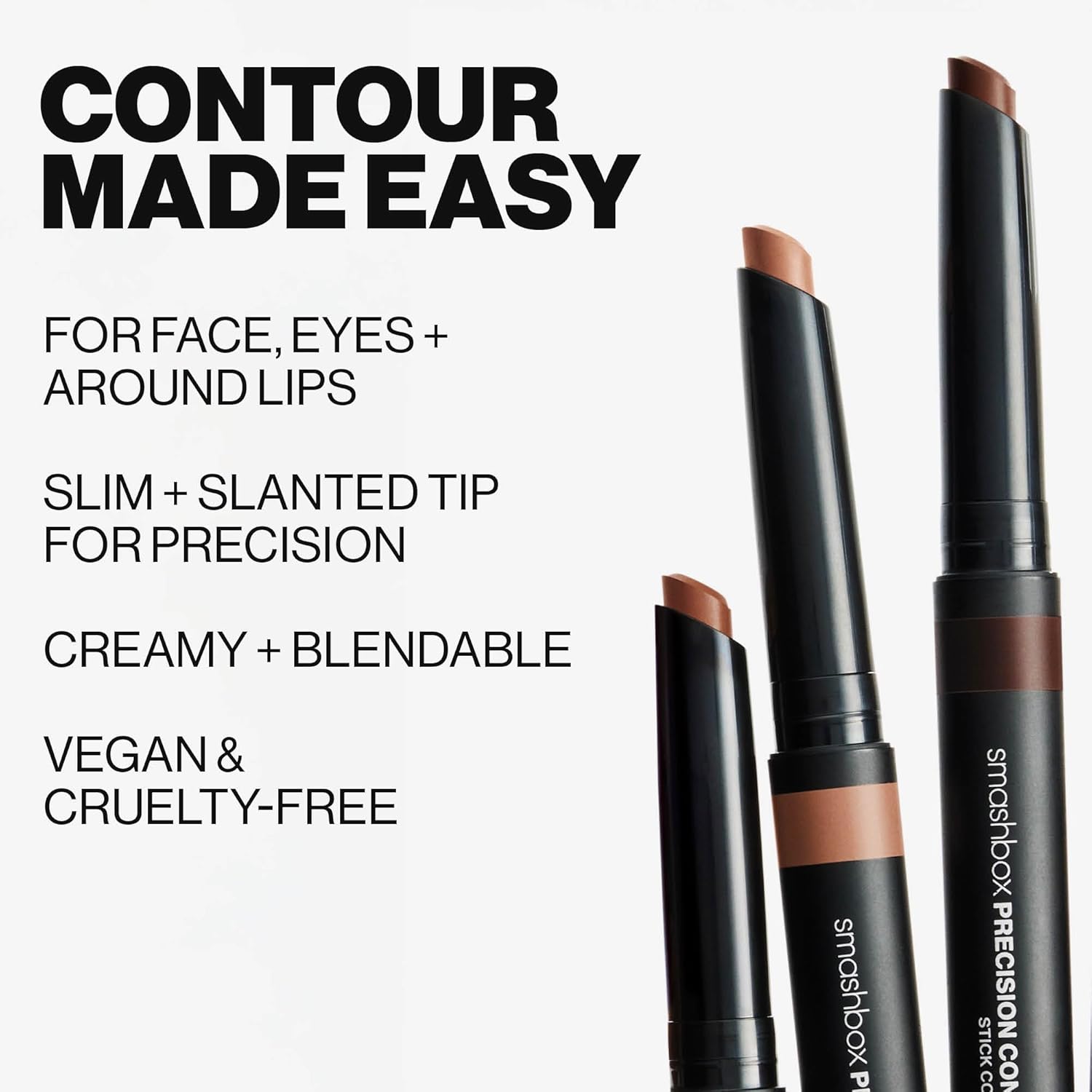 Smashbox Precision Contour Stick | Blendable, Slim Contour Stick for All-Over Face Contouring + Sculpting Including Eyes, Lips, Nose & Cheek