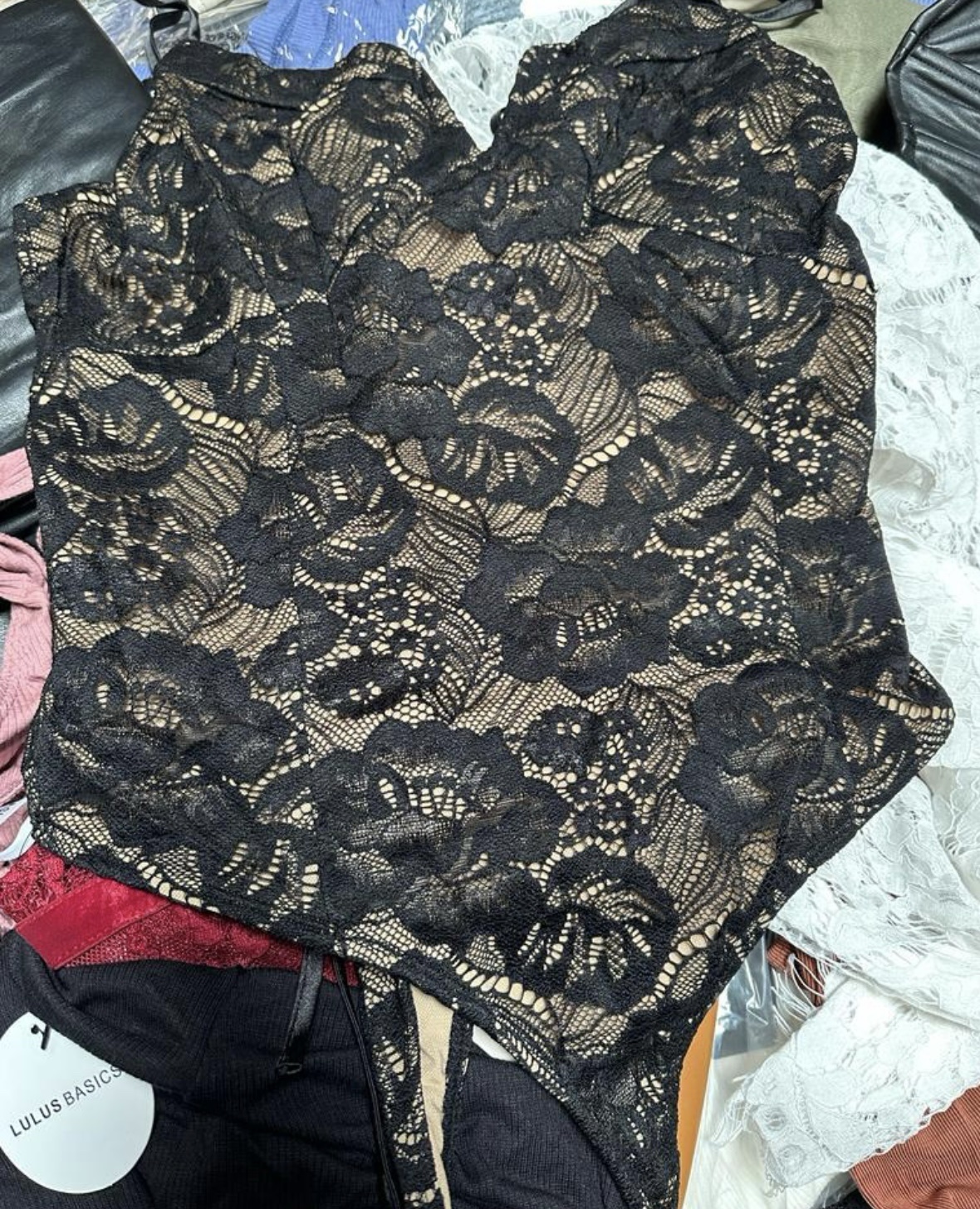 Black Lace Bodysuit Pallets