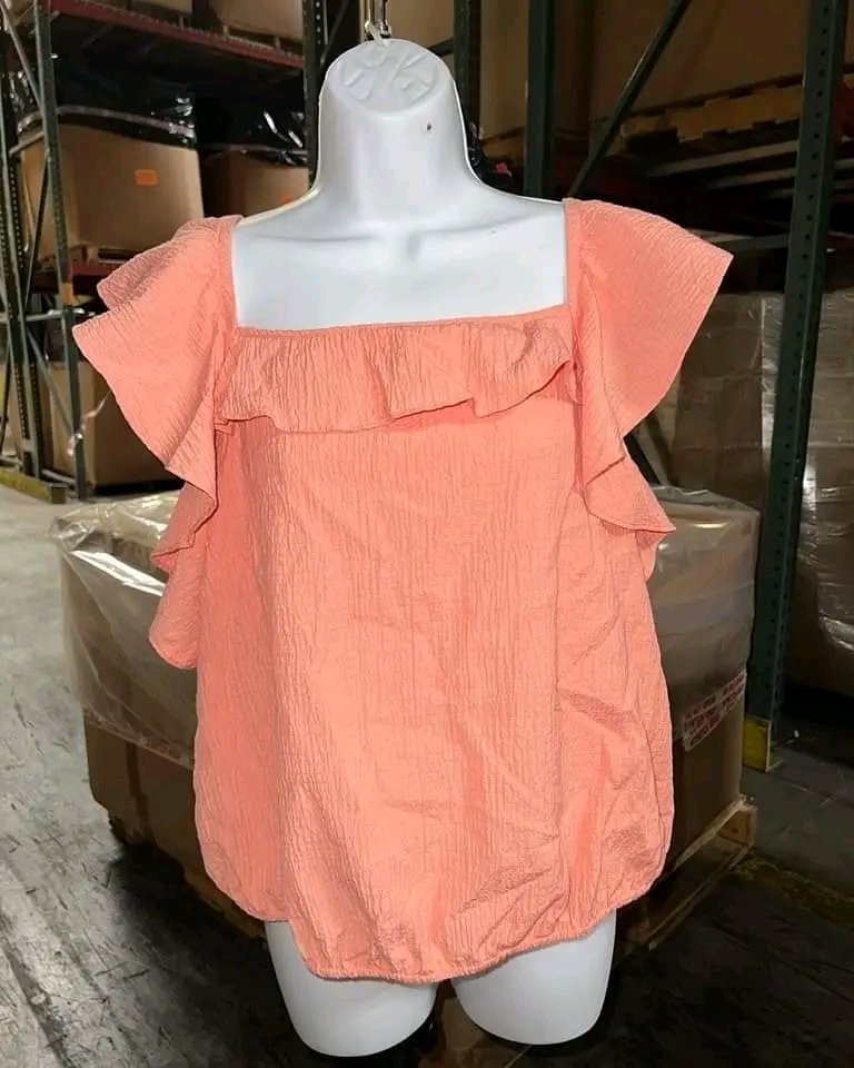 Peach Ruffle Sleeve Top Pallets