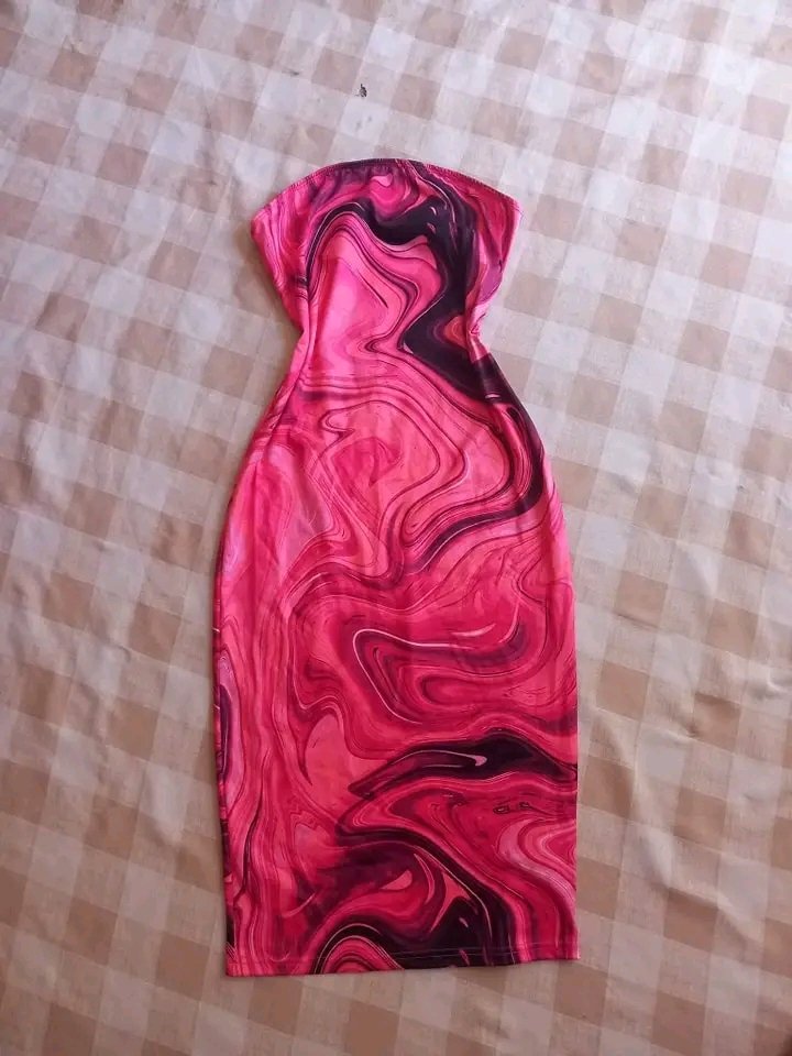 Pink Marble Print Bodycon Dress Pallets