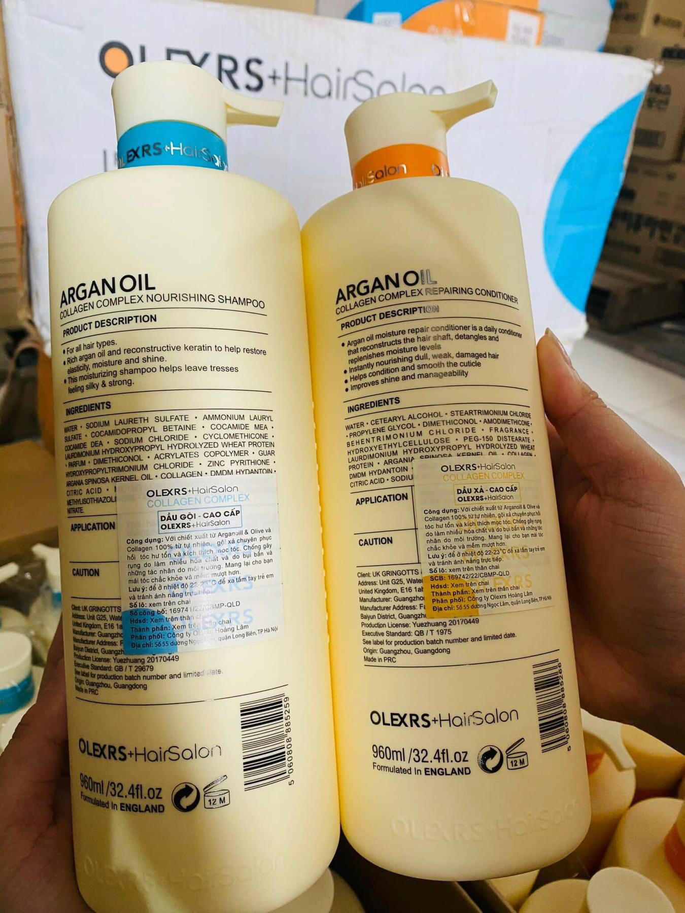 Argan Oil Shampoo & Conditioner Set Pallets