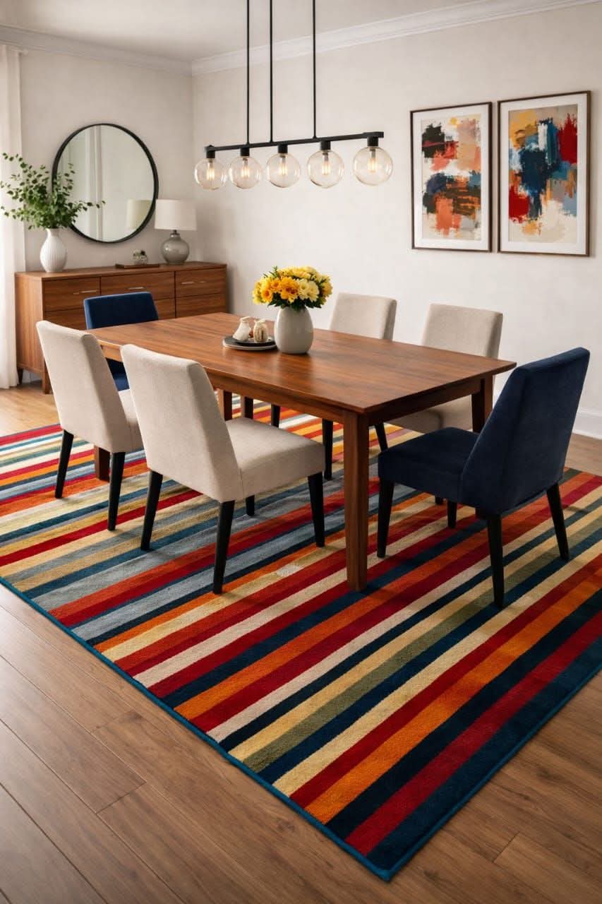 Modern Striped Area Rug