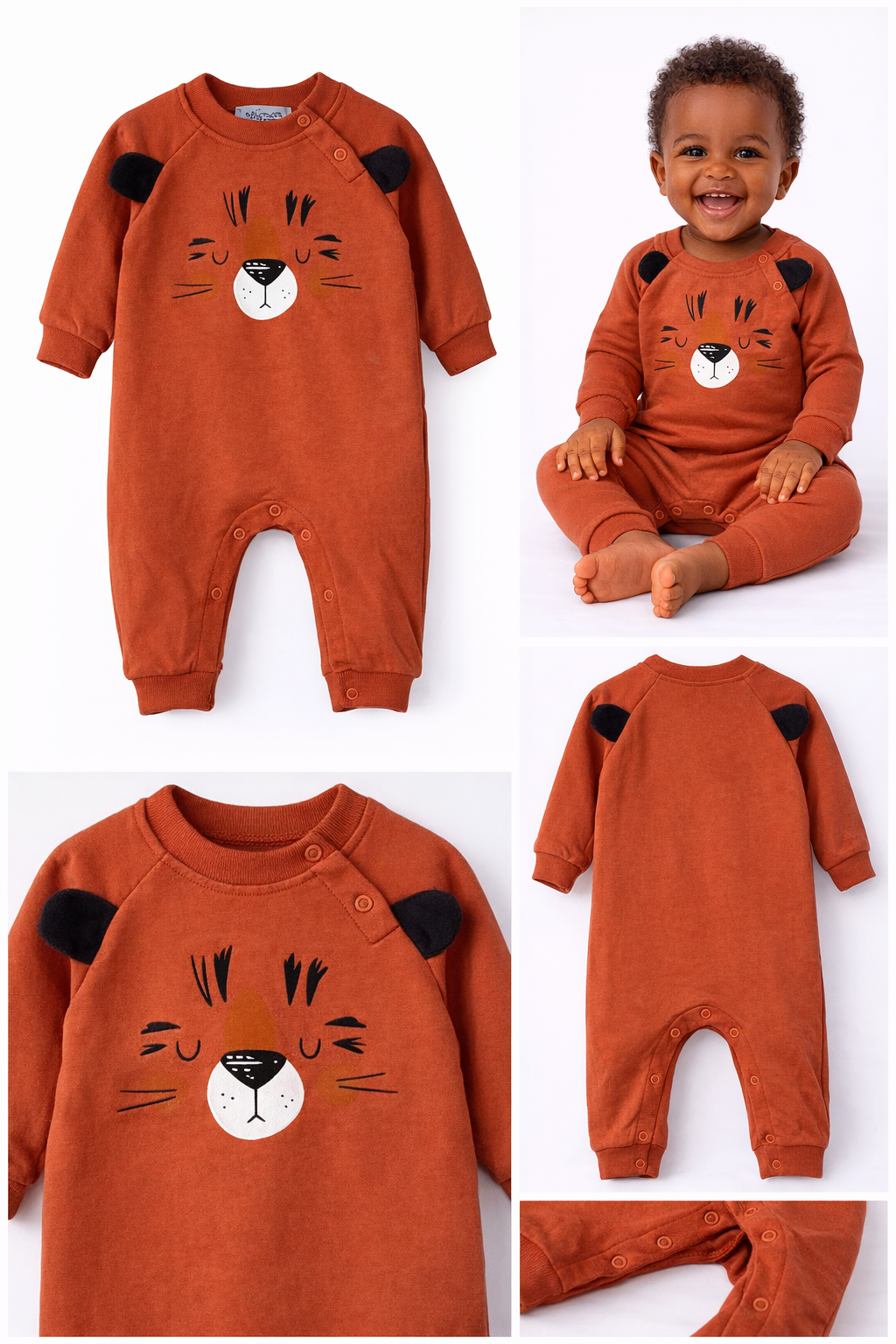 Tiger Face Baby Romper