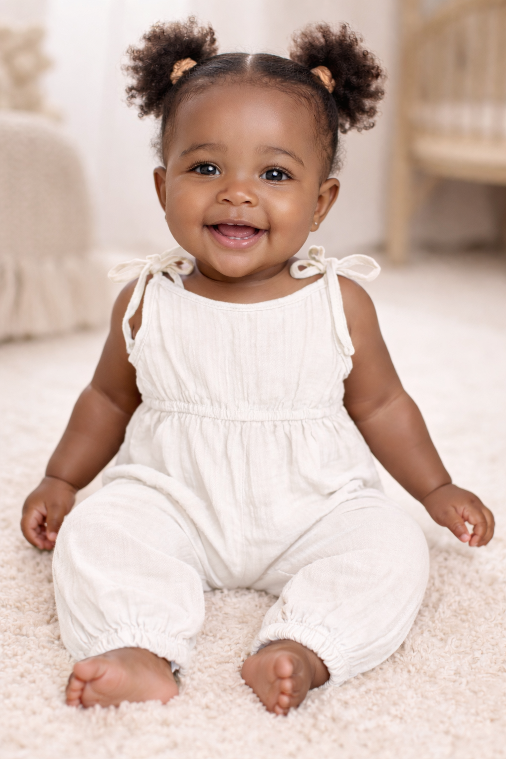 Baby Cotton Jumpsuit – Mustard | White | Pink