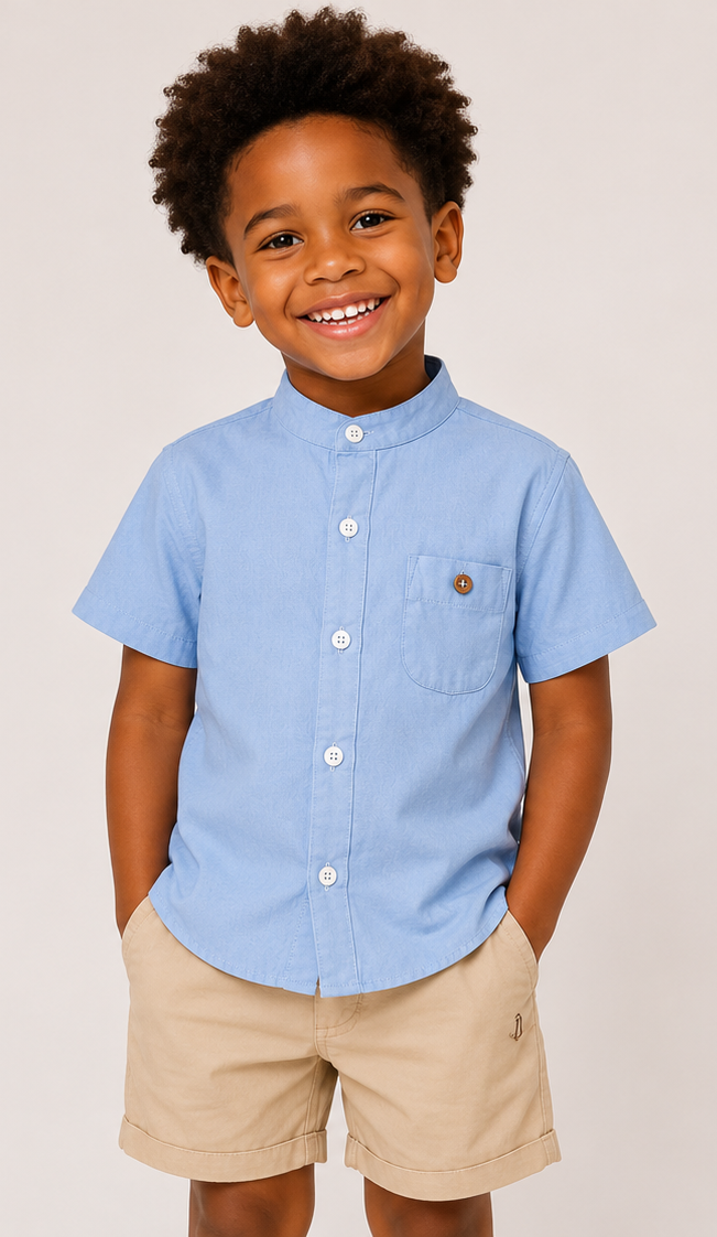 Chemise Col Mao MUNA en Pur Lin