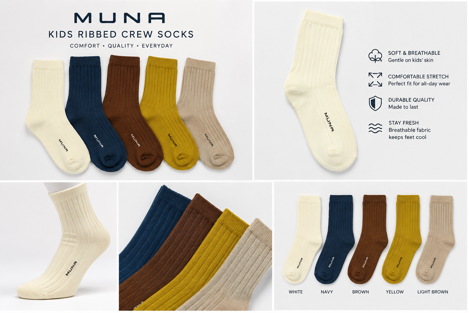 Chaussettes côtelées pour enfant