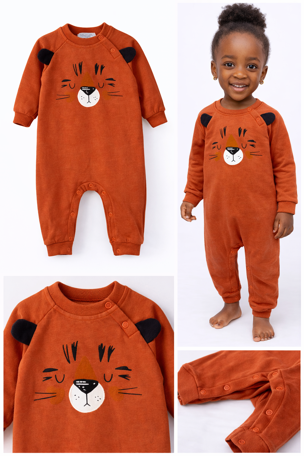 Tiger Face Baby Romper