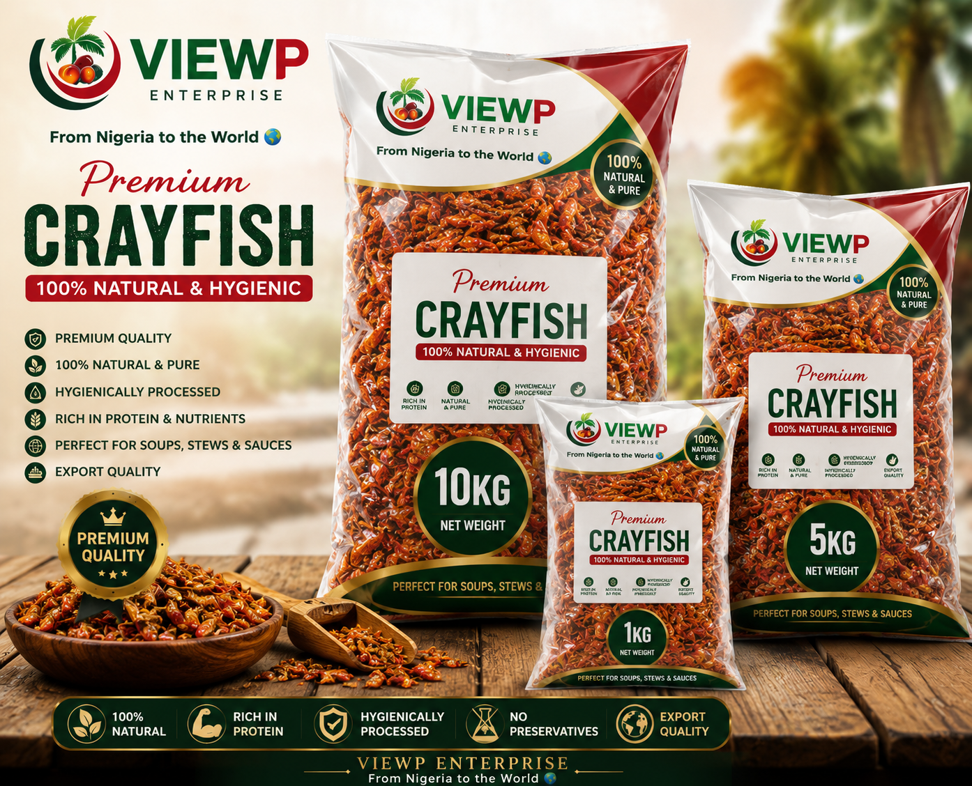 Premium Crayfish 16,000 per custard bucket