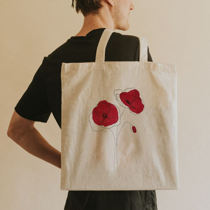 Red Blossom Tote Bag