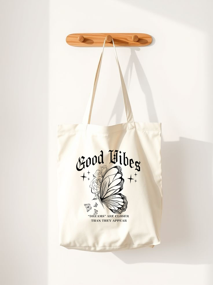 Good Vibes Butterfly Tote Bag