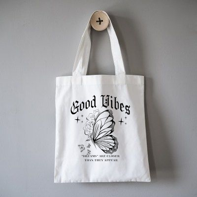 Good Vibes Butterfly Tote Bag