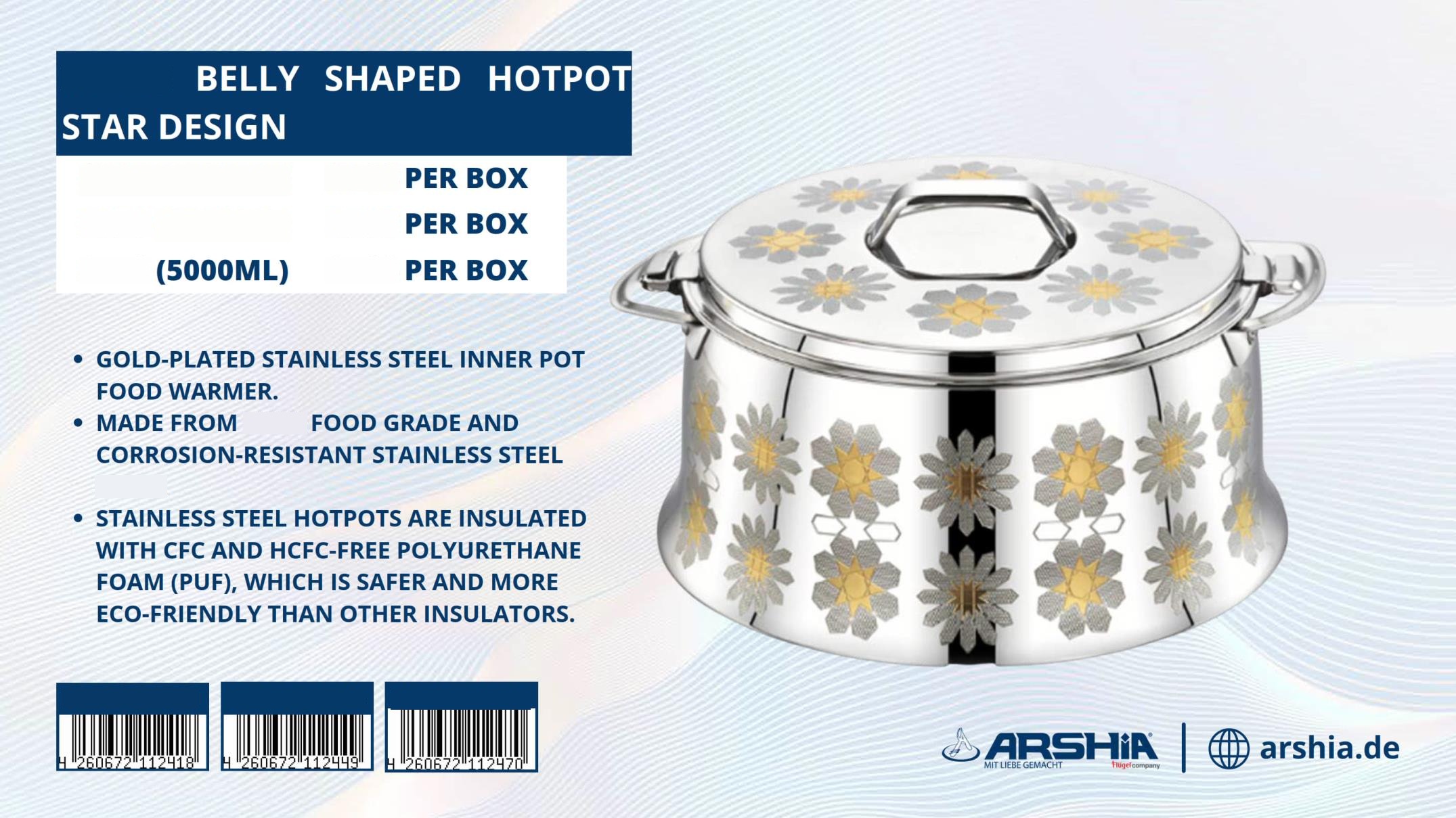 Belly Shaped Hotpot Star Design (5000ml)