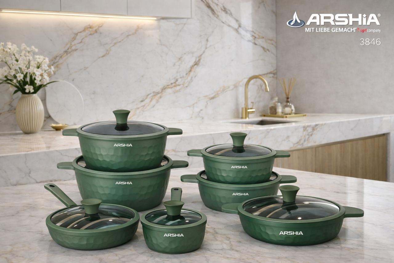 Arshia Green Cookware Set