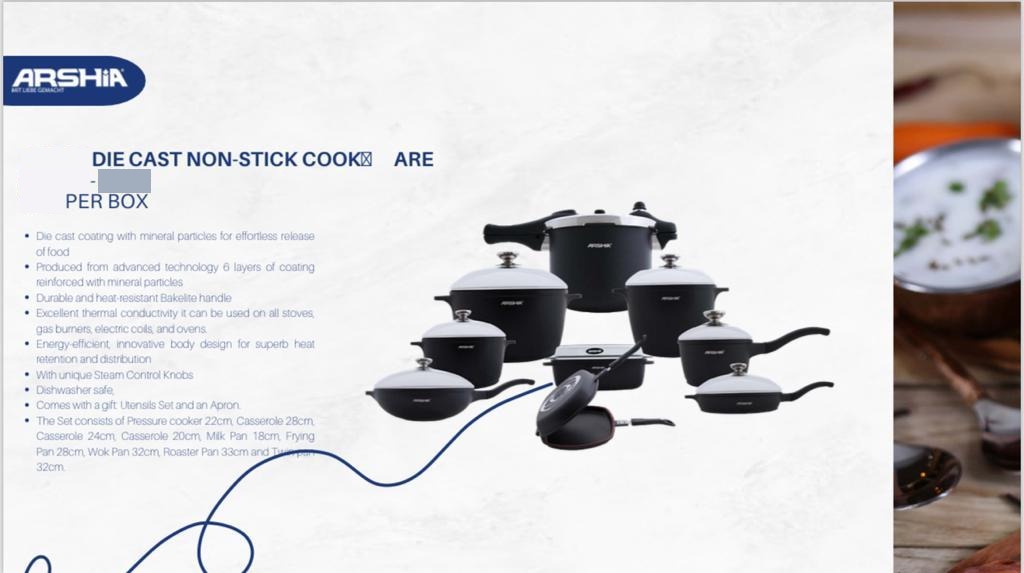Arshia Die Cast Non-Stick Cookware Set
