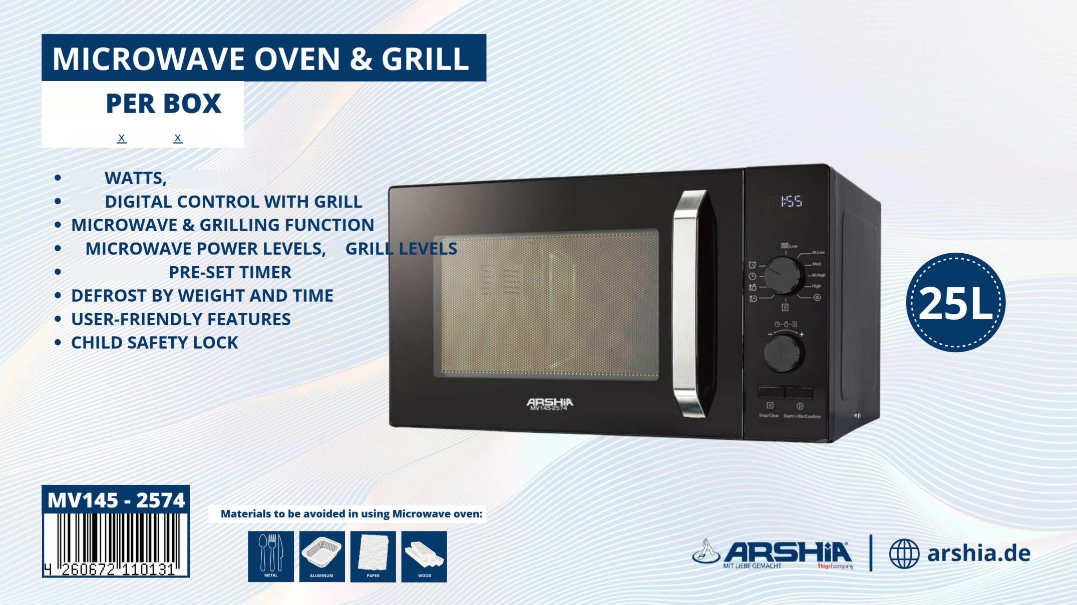 Microwave Oven & Grill 25L
