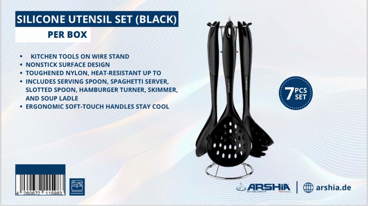 Silicone Utensil Set (Black)