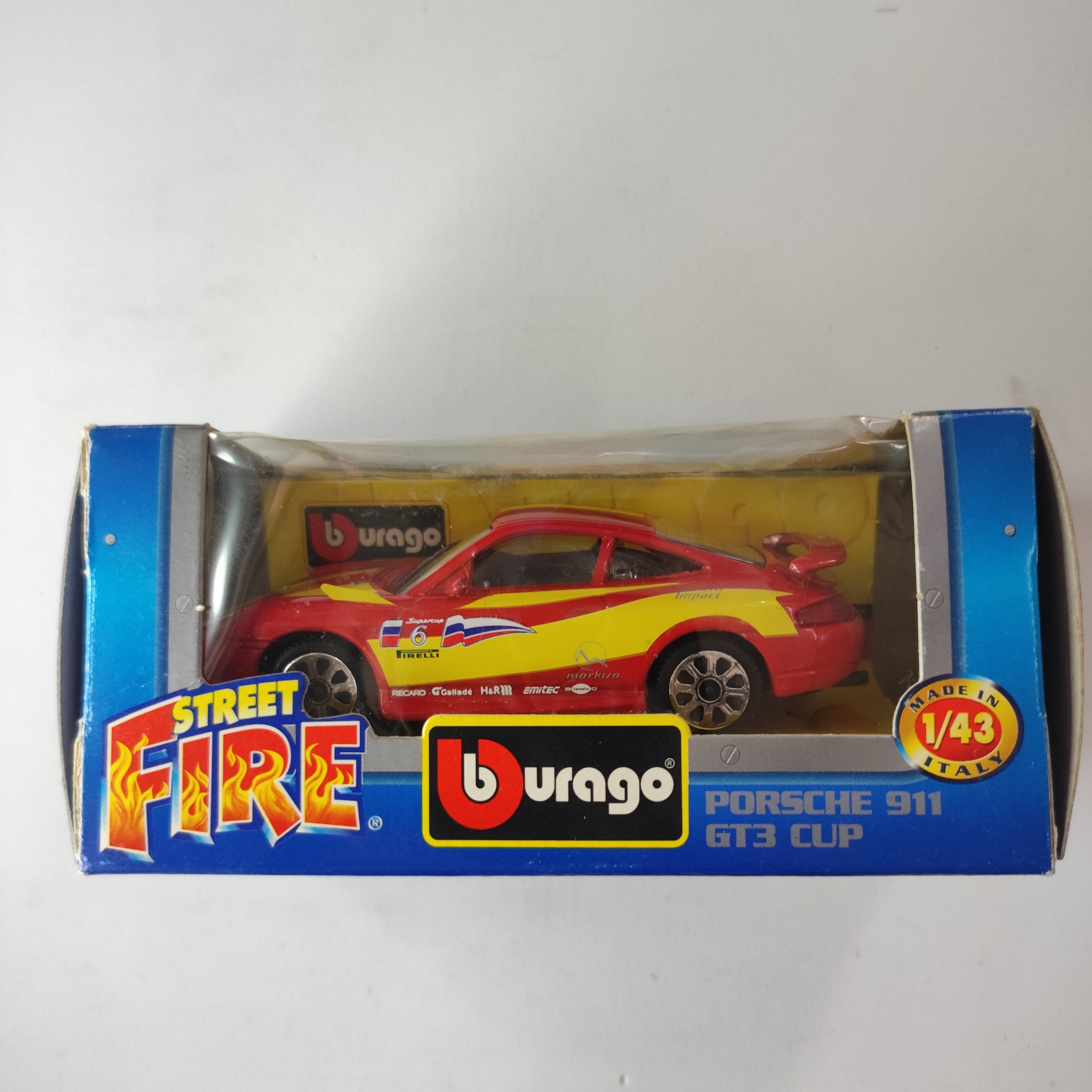 Burago Street Fire Porsche 911 GT3 Cup 1:43