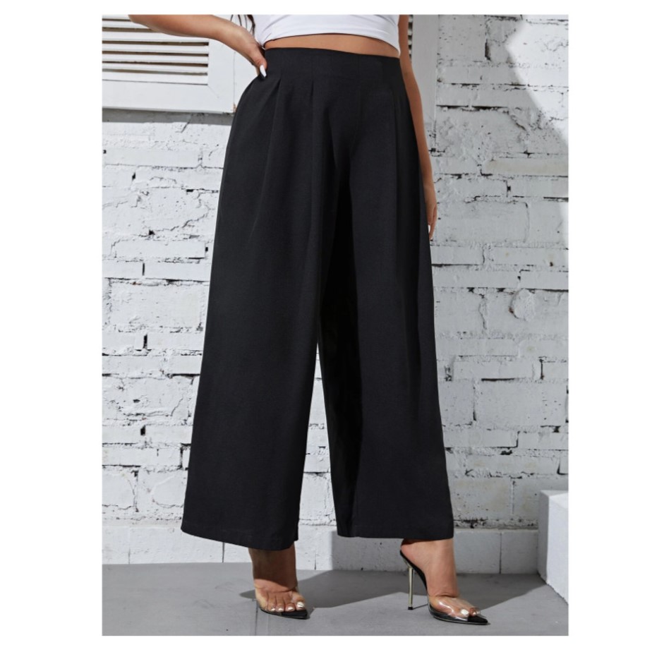 SHEIN High Waist Wide Leg Pants Frenchy Plus