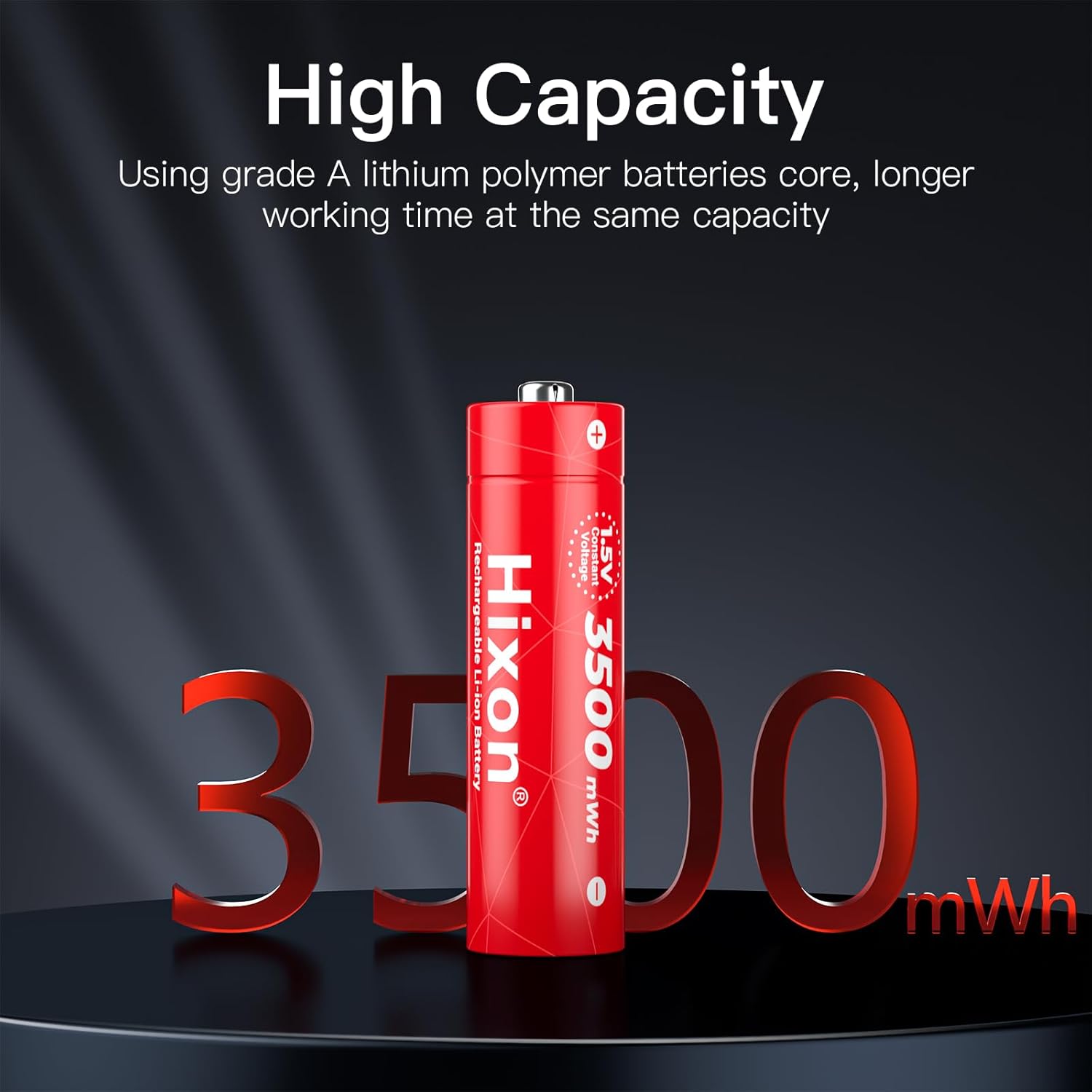 Hixon 3500mAh Rechargeable Batteries (8-Pack)